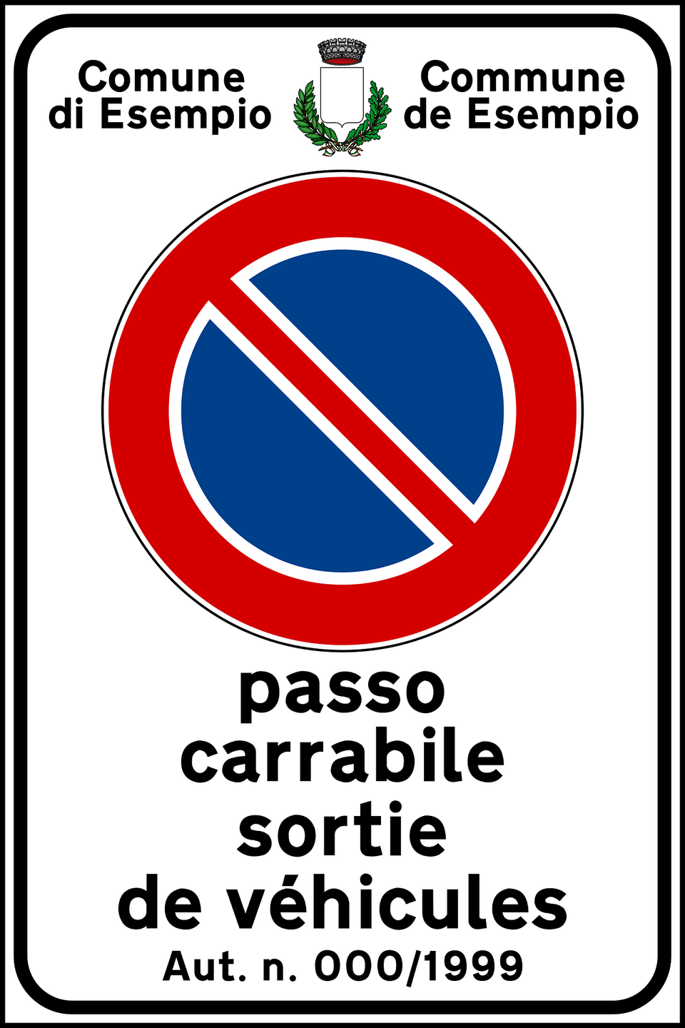 Quotpasso Carrabilequot Sign In Italian And French Clipart, Symbol, Road Sign Free Png Download