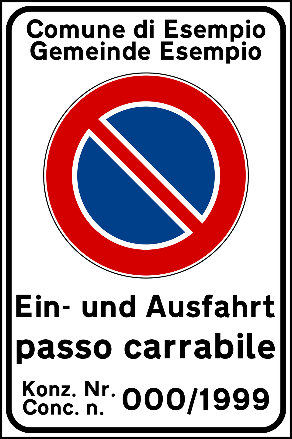 Quotpasso Carrabilequot Sign In Italian And German Clipart, Symbol, Road Sign Free Png