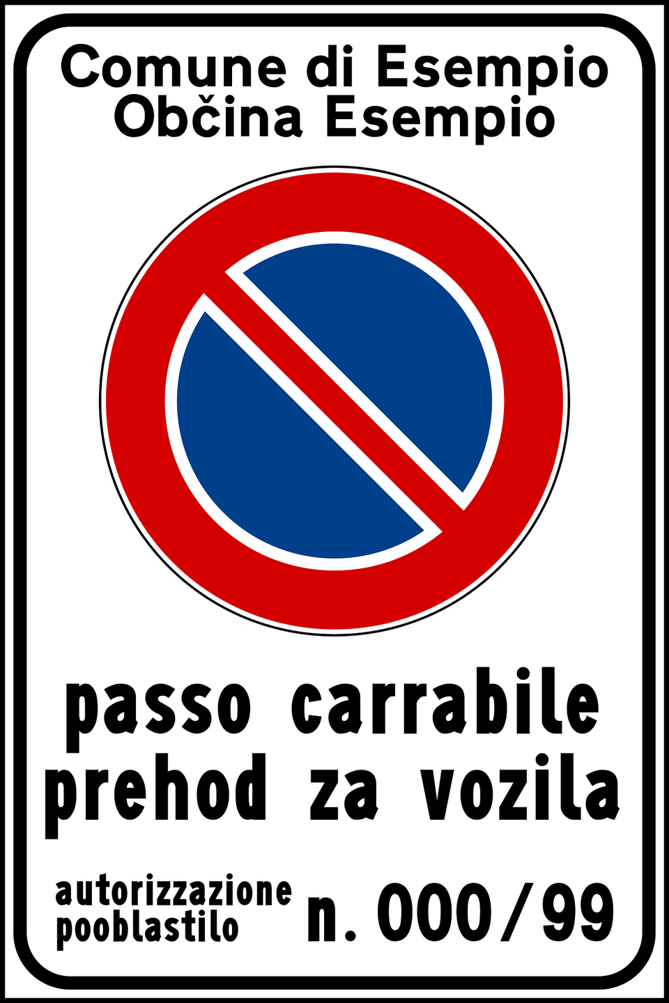 Quotpasso Carrabilequot Sign In Italian And Slovenian Clipart, Symbol, Road Sign Free Transparent Png