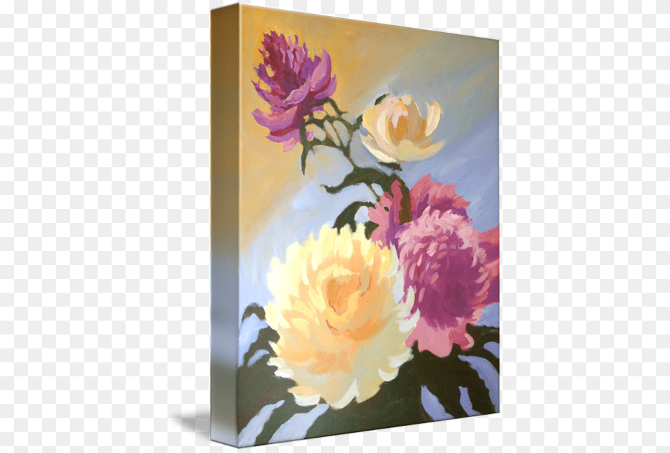 Quotpeoniesquot By Roger White New York City Gallery Wrapped Canvas Art Print 11 X 14 Entitled Peonies, Painting, Flower, Plant, Rose Png Image