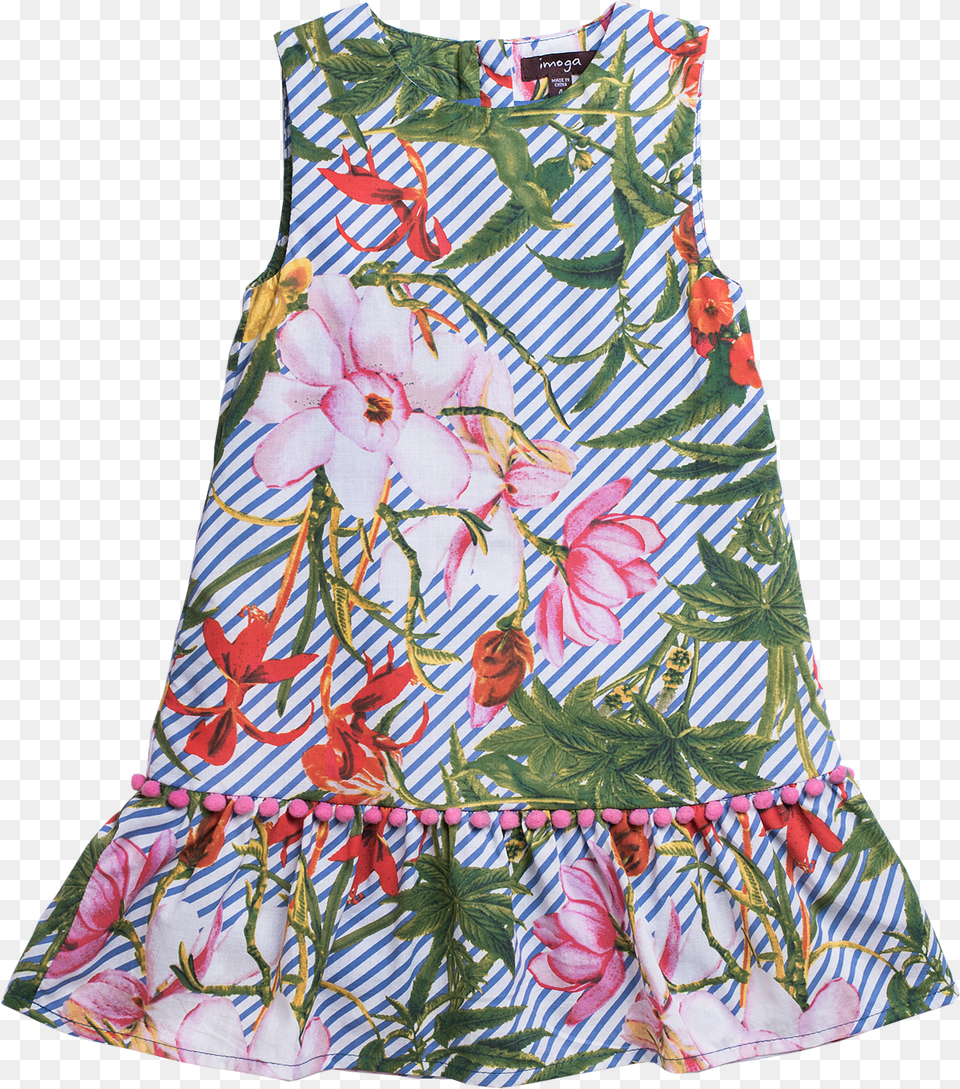 Quotrenataquot Girls Tropical Floral Print Dress Pattern Free Png Download