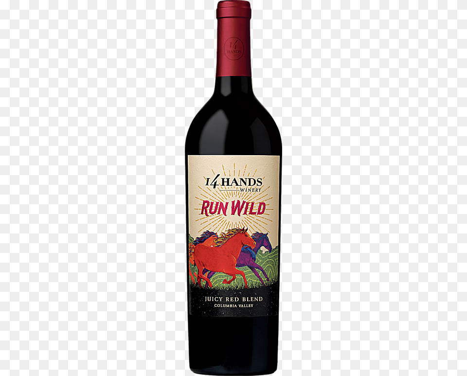 Quotrun Wildquot Juicy Red Wine Blend 14 Hands Run Wild, Alcohol, Beverage, Bottle, Red Wine Png Image