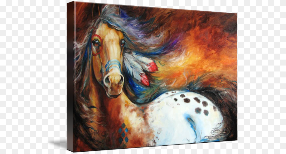 Quotspirit Indian Warrior Ponyquot By Marcia Baldwin Imagekind Gallery Wrapped Canvas Art Print 16 X 11 Entitled Spirit, Painting, Modern Art, Adult, Person Png Image
