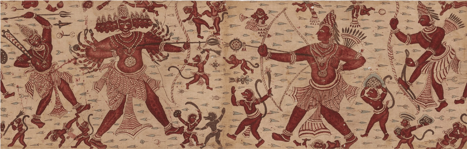 Quotthe Combat Of Rama And Ravanaquot Late 18th Century Combat Of Rama And Ravana, Accessories, Ornament, Tapestry, Art Free Png