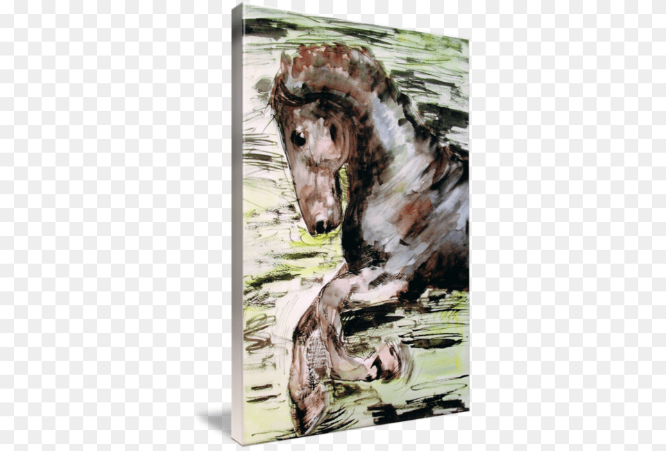 Quotthe Horse Watercolor Ink By Ginettequot By Painting, Art, Animal, Mammal, Colt Horse Free Png Download