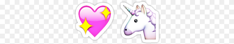 Quotunicorn Amp Heart Emoji Setquot Stickers By Waverlie Unicorn Pink Heart Emoji, Livestock Free Transparent Png