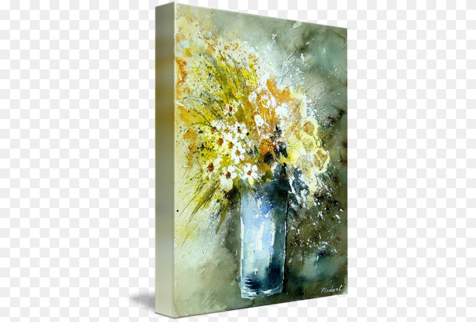 Quotwatercolor Bunch Of Flowersquot By Pol Ledent All My Walls Pol Ledent Center R, Art, Canvas, Painting, Modern Art Free Png