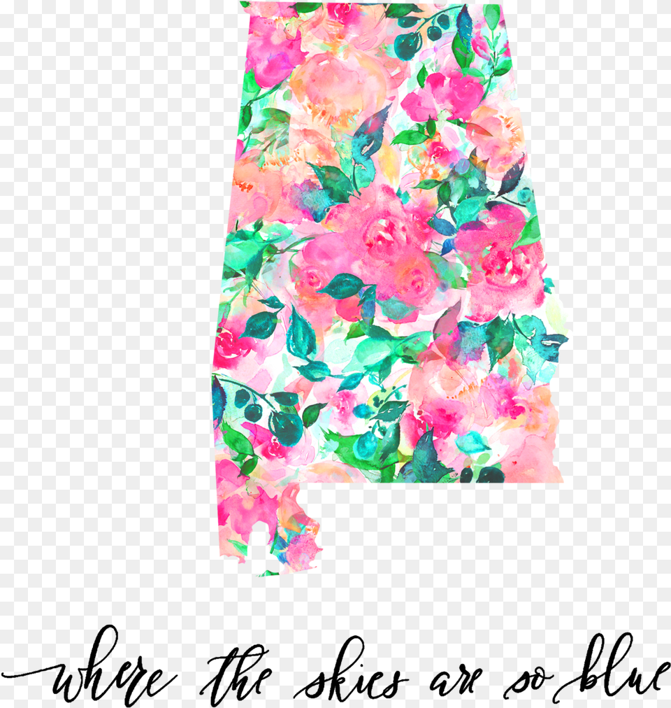 Quotwhere The Skies Are So Bluequot Floral Alabama Raglan Tennis Skirt, Clothing, Dress, Art, Floral Design Free Transparent Png