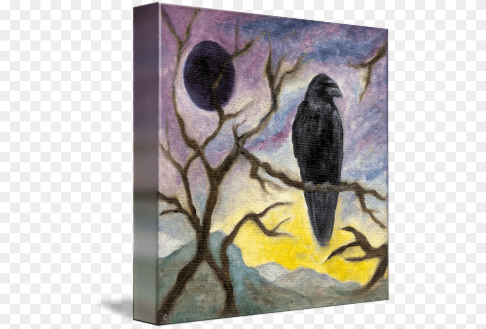 Quotwinter Moon Ravenquot By F F T Mckinstry, Art, Modern Art, Animal, Bird Free Transparent Png