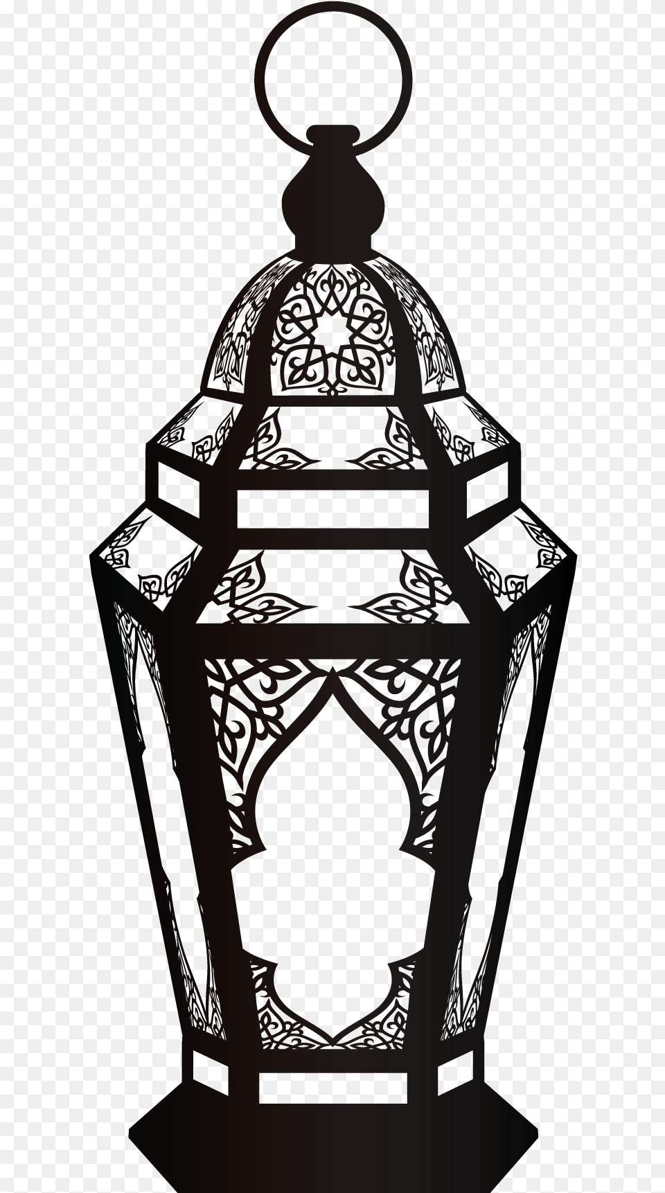 Quran Muslim Ramadan Lamp Black Ornaments Fanous Clipart Ramadan Lamp Clipart Black And White, Lantern, Pottery, Jar, Wedding Png Image