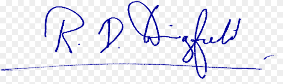 R D Wingfield Signature Transparent Signature Blue Ink, Handwriting, Text Free Png Download