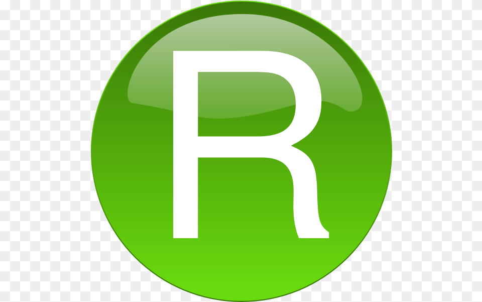 R Download Clip Art R Logo Green, Disk, Symbol, Text, Number Png Image