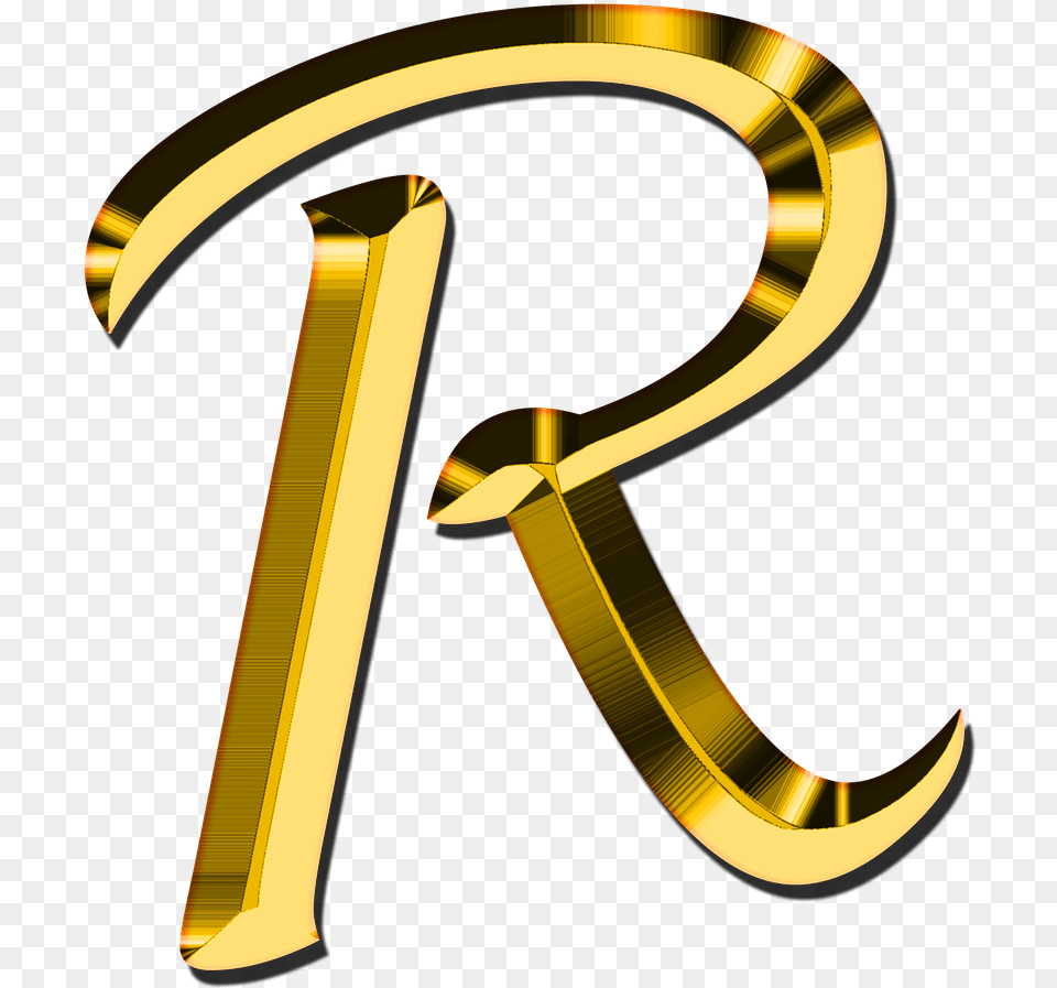 R Letter 4 Image Letter R Gold, Text, Symbol, Number Free Png Download