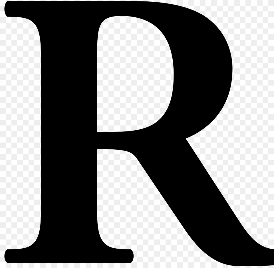 R Letter Transparent, Gray Png