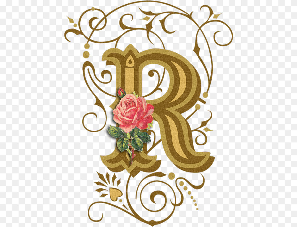 R Letters Handwriting Styles And Monograms Design Fancy Letter D, Art, Floral Design, Flower, Graphics Png Image
