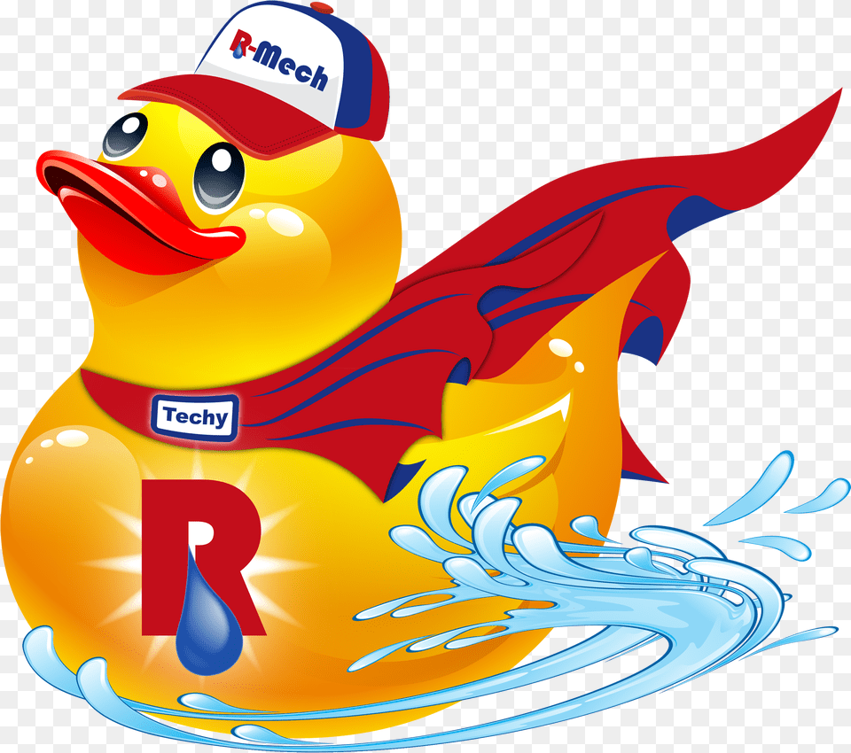 R Mech Heating Cooling Amp Plumbing Logo Duck, Animal, Fish, Sea Life, Shark Png Image