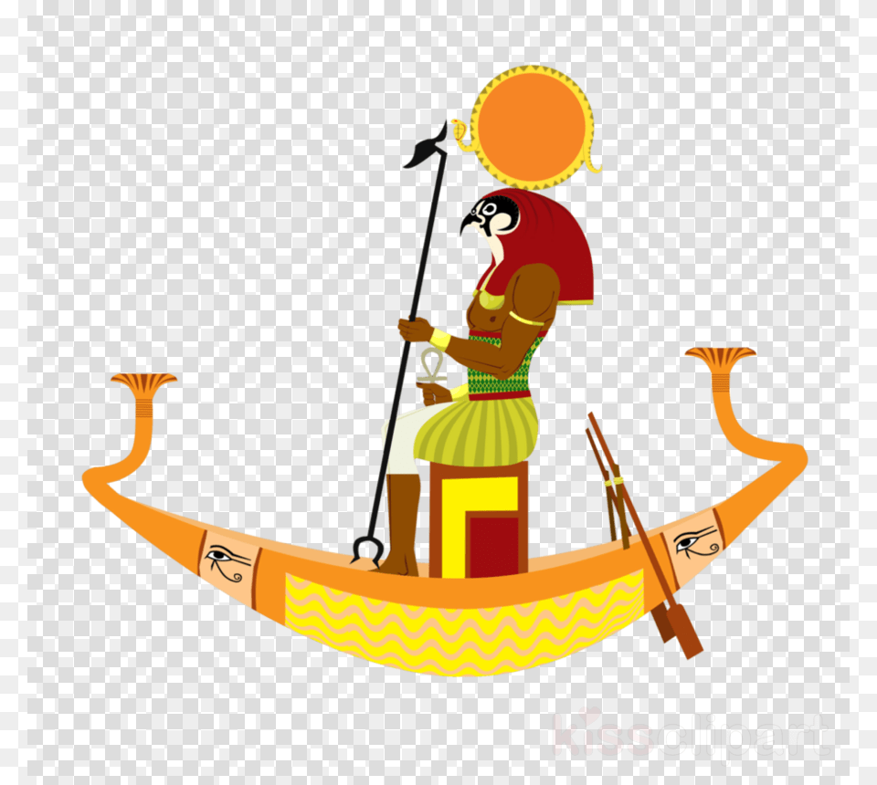 Ra Egyptian God Boat, Person, Vehicle, Transportation, Head Free Png
