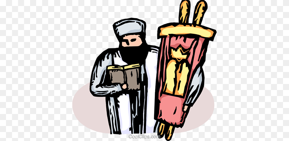 Rabbi With The Torah Royalty Vector Clip Art Illustration, Adult, Person, Man, Male Png