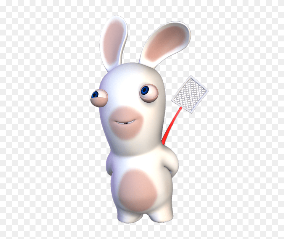 Rabbid Holding Flyswapper, Animal, Mammal Free Transparent Png