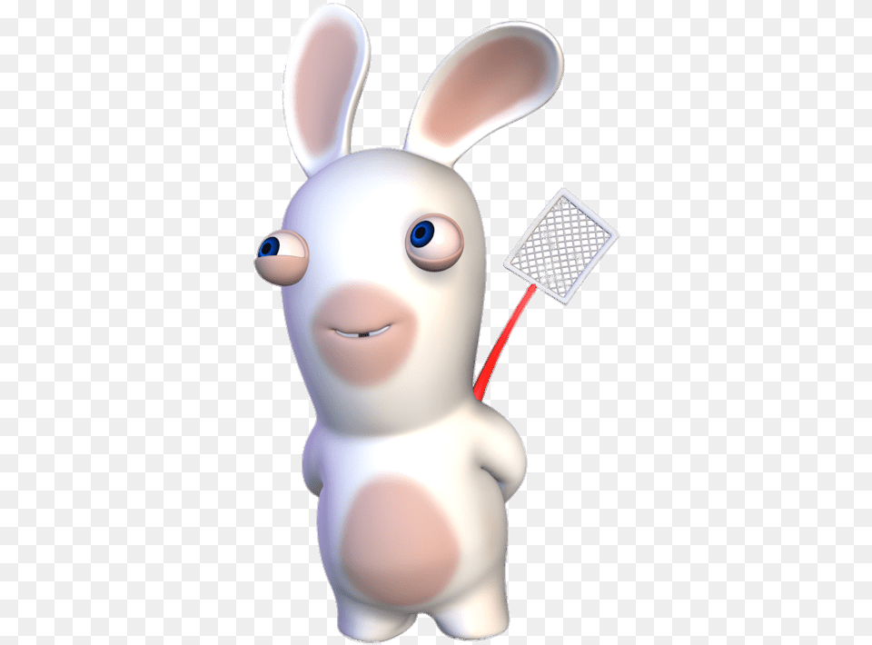 Rabbid Holding Flyswapper Rayman Raving Rabbids, Animal, Mammal, Baby, Person Png Image