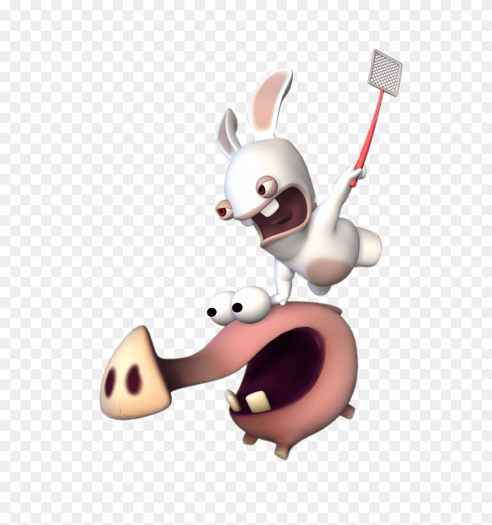 Rabbid Riding A Pig, Brush, Device, Tool, Toothbrush Free Png Download
