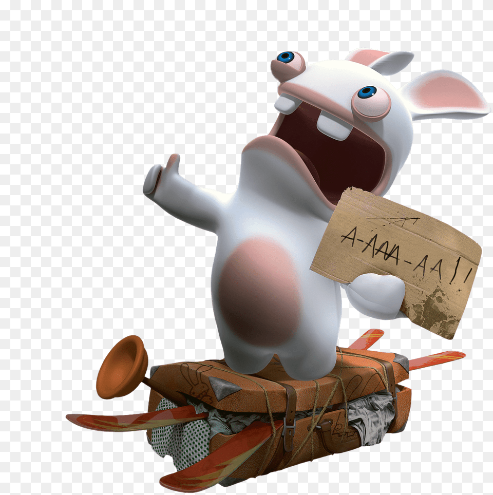 Rabbid Standing On Suitcase, Animal, Mammal Free Png Download