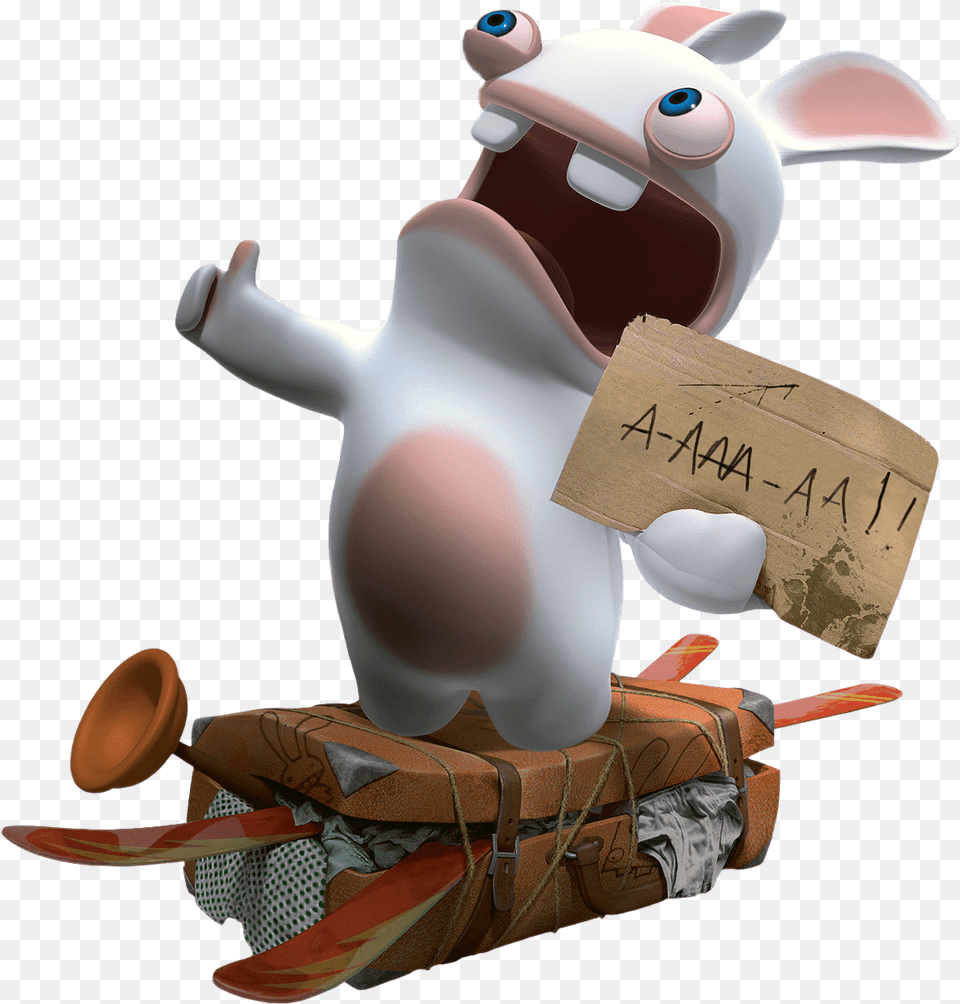 Rabbid Standing On Suitcase Rabbids Wallpaper Iphone, Animal, Mammal Free Png Download