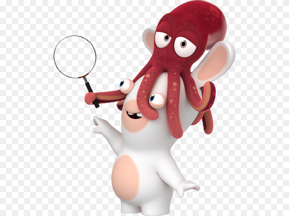 Rabbid With Squid On Head Rabbids, Toy, Magnifying Free Transparent Png