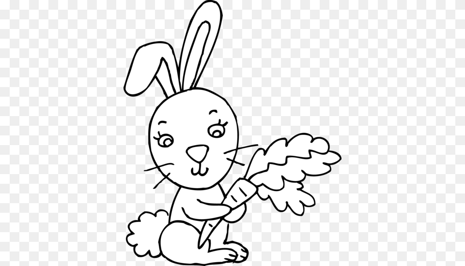 Rabbit Black And White Bunny Black And White Bunny Rabbit Clipart, Stencil, Baby, Person, Face Free Png Download
