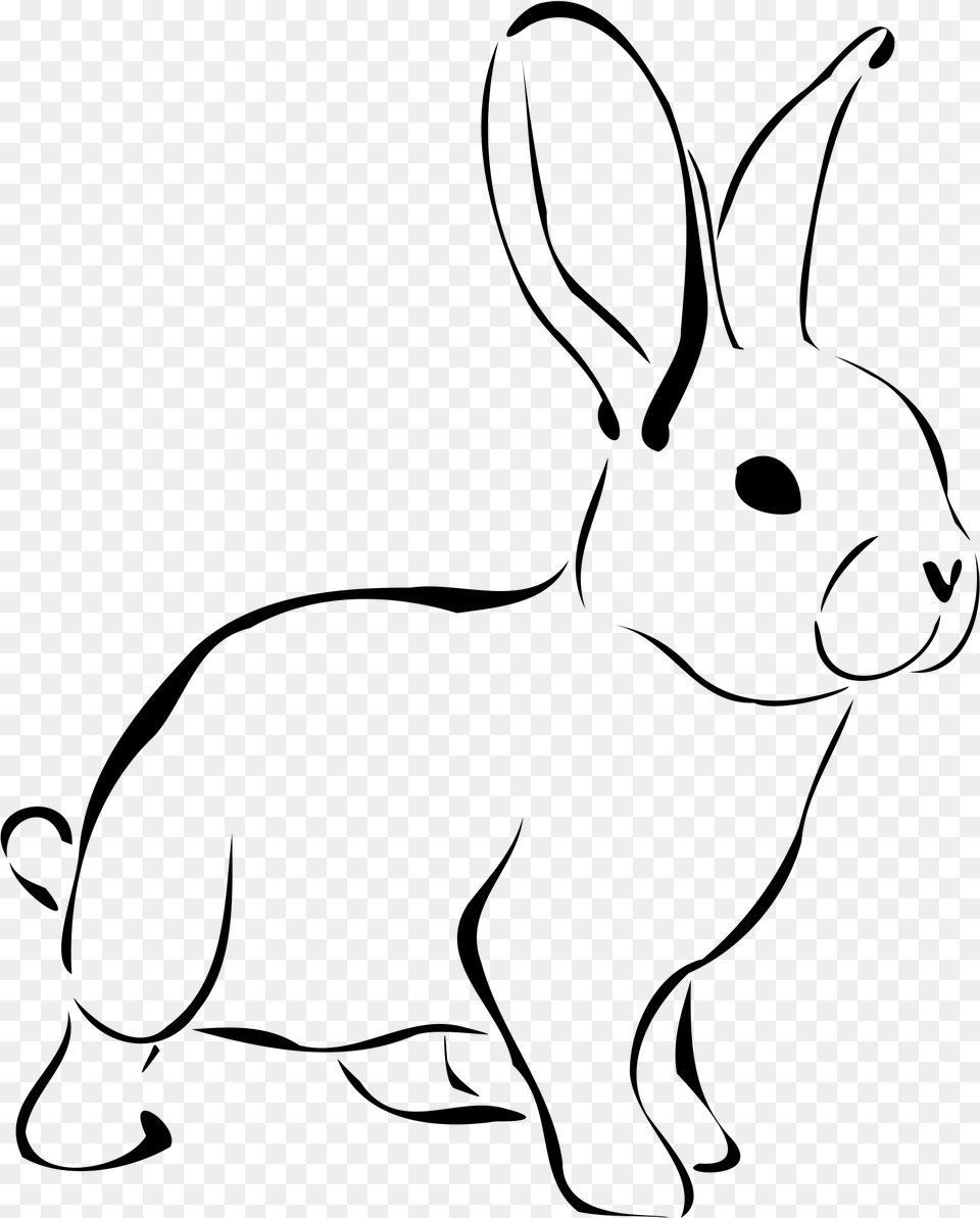 Rabbit Black And White Clipart Download Bunny Black And White Clipart, Gray Png