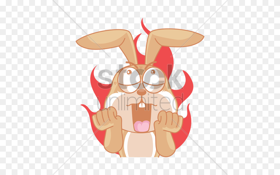 Rabbit Character Expressing Determination Vector Image Png