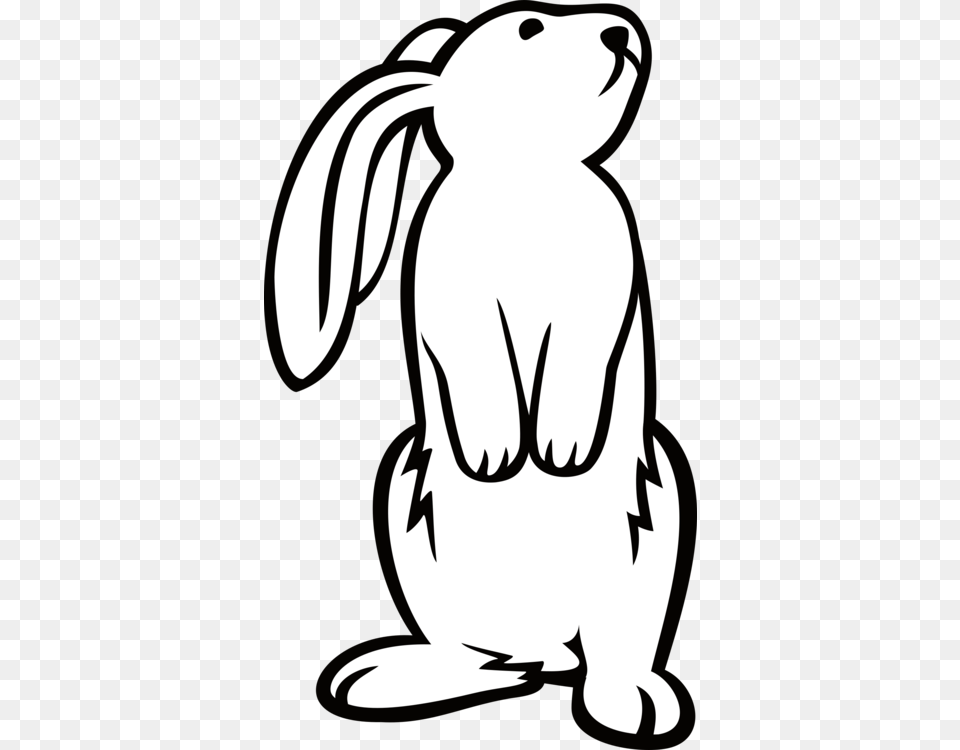 Rabbit Easter Bunny Hare Drawing Stencil, Baby, Person, Animal Free Png Download