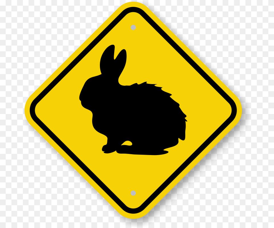 Rabbit Graphic Crossing Sign Cows Symbol, Road Sign, Animal, Bear, Mammal Png