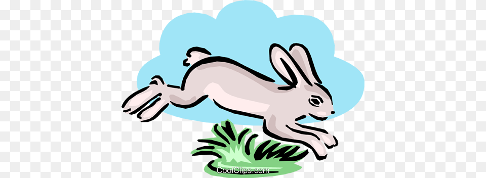 Rabbit Hopping Away Royalty Vector Clip Art Illustration, Animal, Hare, Mammal, Rodent Png Image