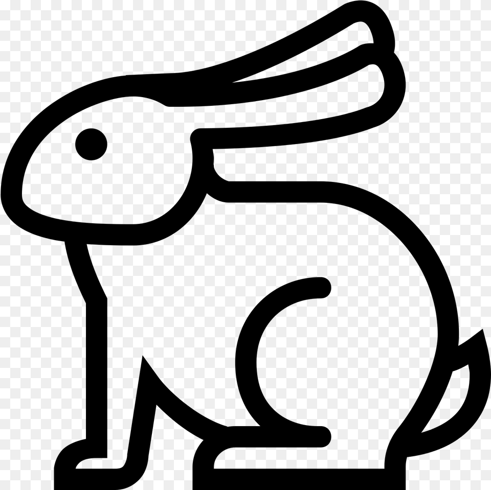 Rabbit Icon, Gray Png