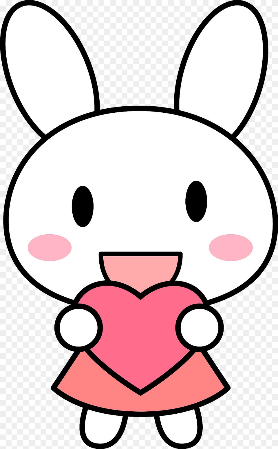 Rabbit Is Holding A Pink Heart Clipart, Plush, Toy, Tool, Plant Png