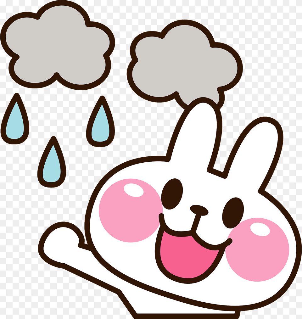 Rabbit Is In The Rain Clipart, Cartoon Png