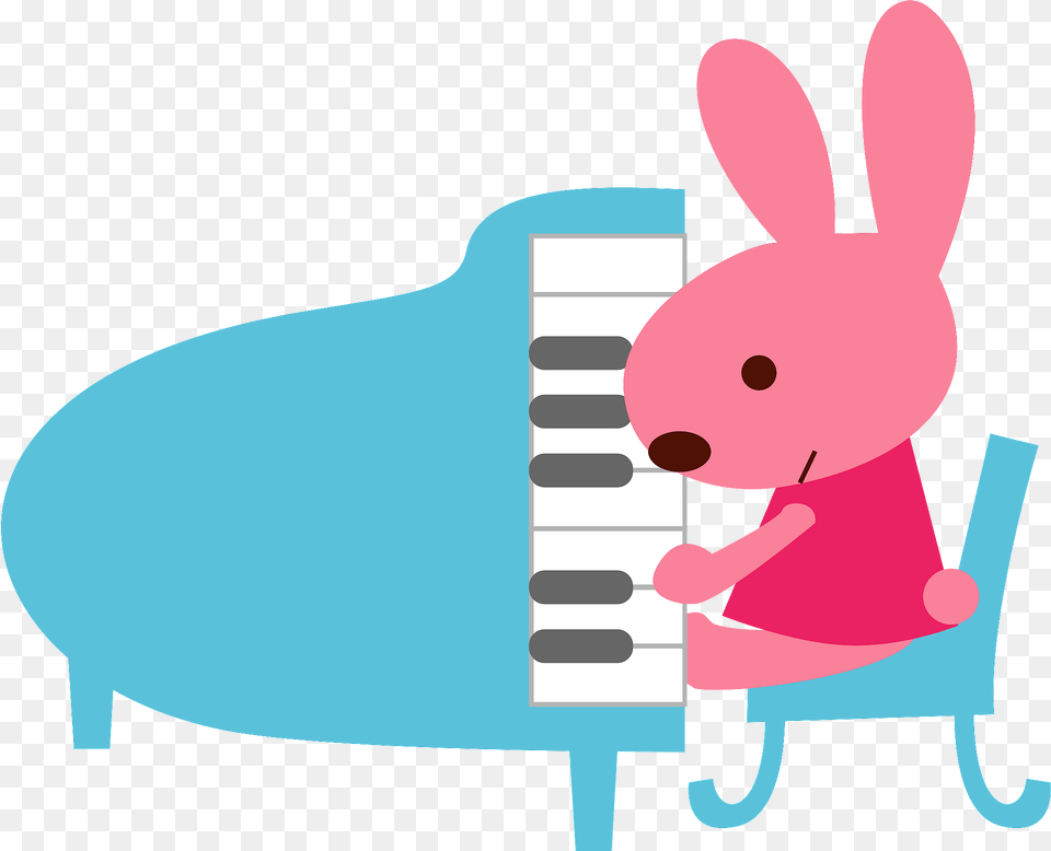 Rabbit Is Playing The Piano Clipart, Animal, Fish, Sea Life, Shark Free Transparent Png
