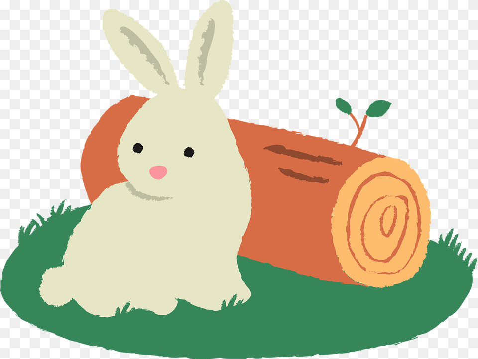 Rabbit Next To A Log Clipart, Animal, Mammal, Snowman, Snow Free Transparent Png