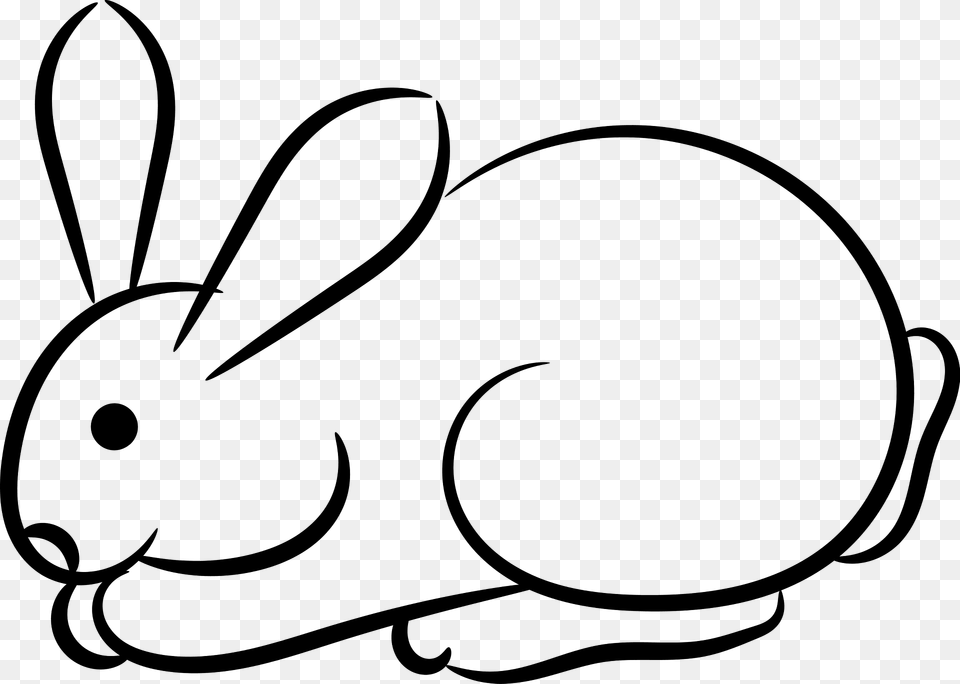 Rabbit Outline Clipart, Animal, Mammal Png