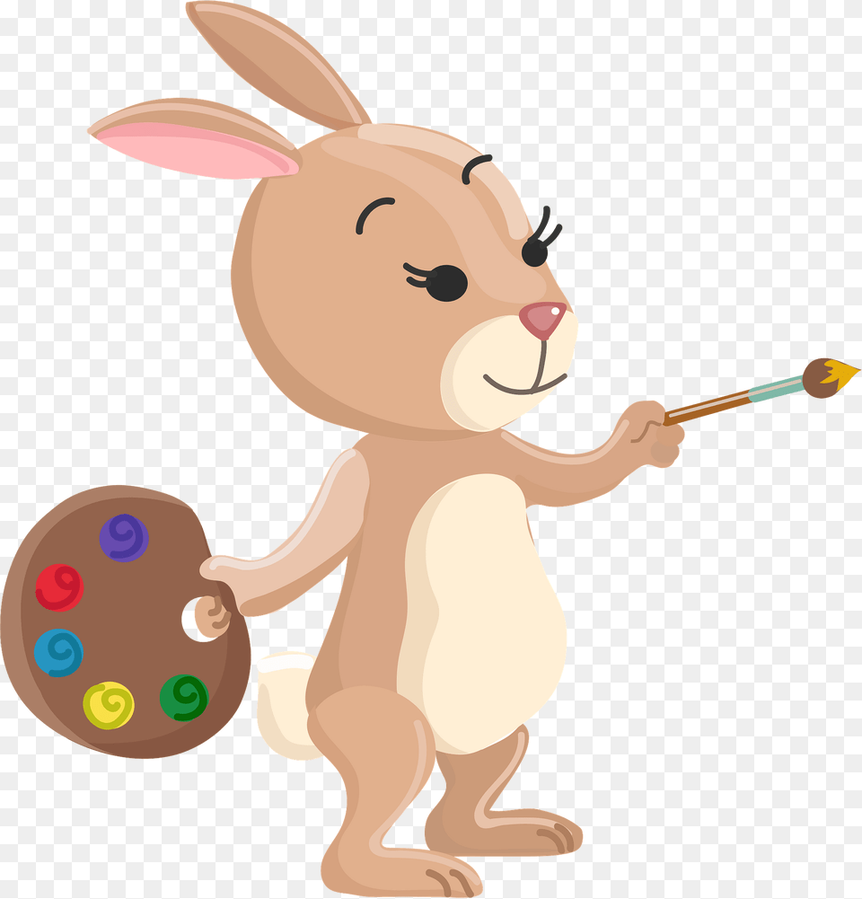 Rabbit Painter Clipart, Baby, Person, Animal, Mammal Free Transparent Png