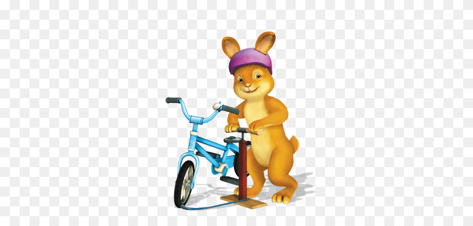 Rabbit Pumping His Bicycle Tyre, Baby, Person, Transportation, Vehicle Free Transparent Png