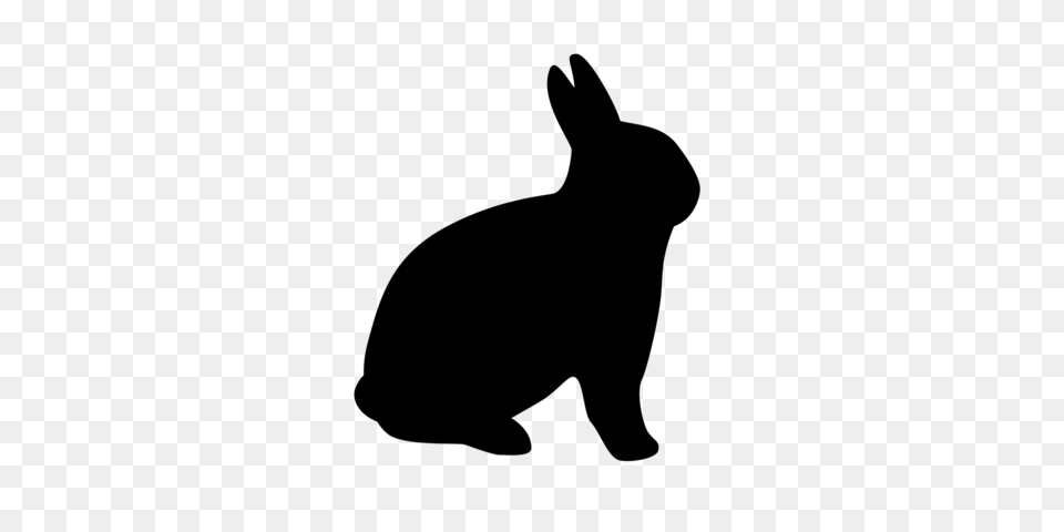Rabbit Silhouette, Gray Png Image
