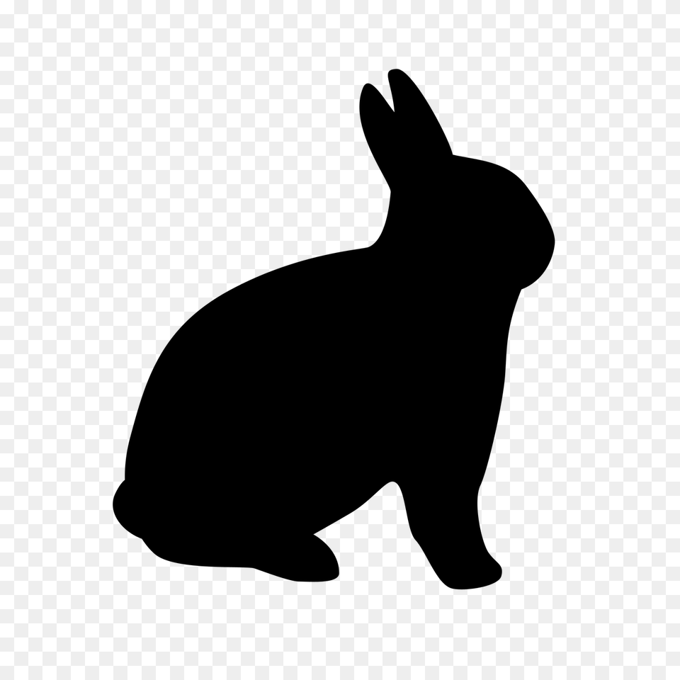 Rabbit Silhouette, Gray Free Transparent Png