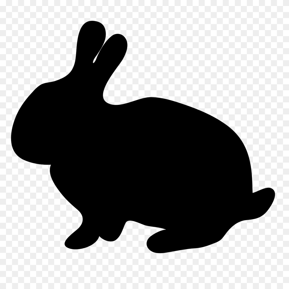 Rabbit Silhouette Cliparts, Gray Png