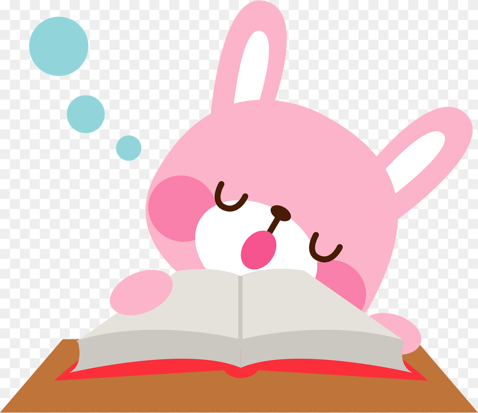 Rabbit Sleeping On The Book Clipart, Plush, Toy, Animal, Fish Free Transparent Png