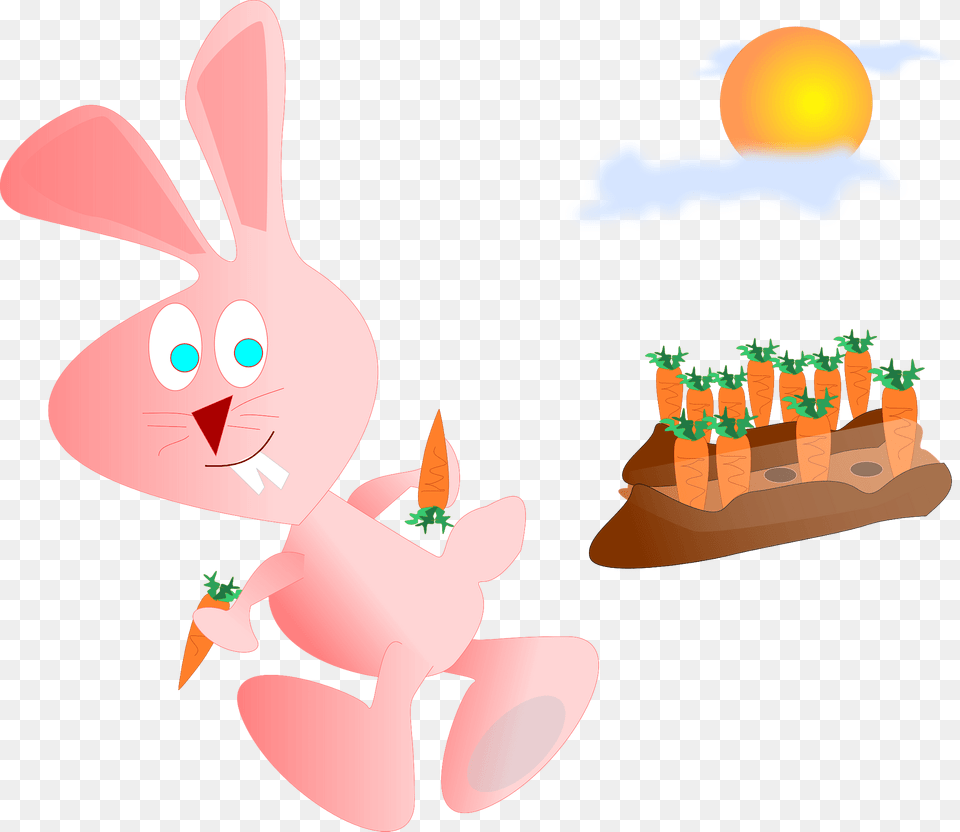 Rabbit Steals Some Carrots Clipart, Birthday Cake, Cake, Cream, Dessert Free Transparent Png