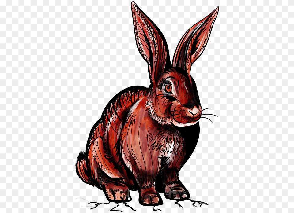 Rabbit Wild Rabbit Red Bunny Animal Wild Devil, Mammal, Tiger, Wildlife Free Png