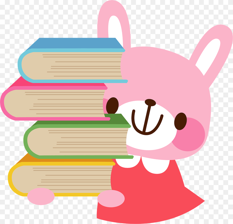 Rabbit With Books Clipart, Cream, Dessert, Food, Ice Cream Free Png