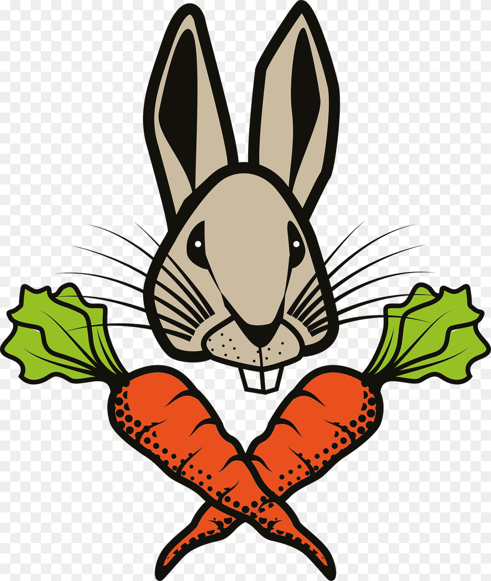 Rabbit With Carrots Clipart, Carrot, Food, Plant, Produce Png Image